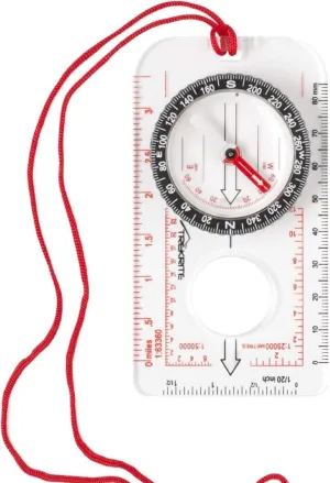 1 Piece Outdoor Compass Map Ruler, Adjustable Declination Navigation Explorer Compass with Magnifying Glass for Map Reading and Navigation.