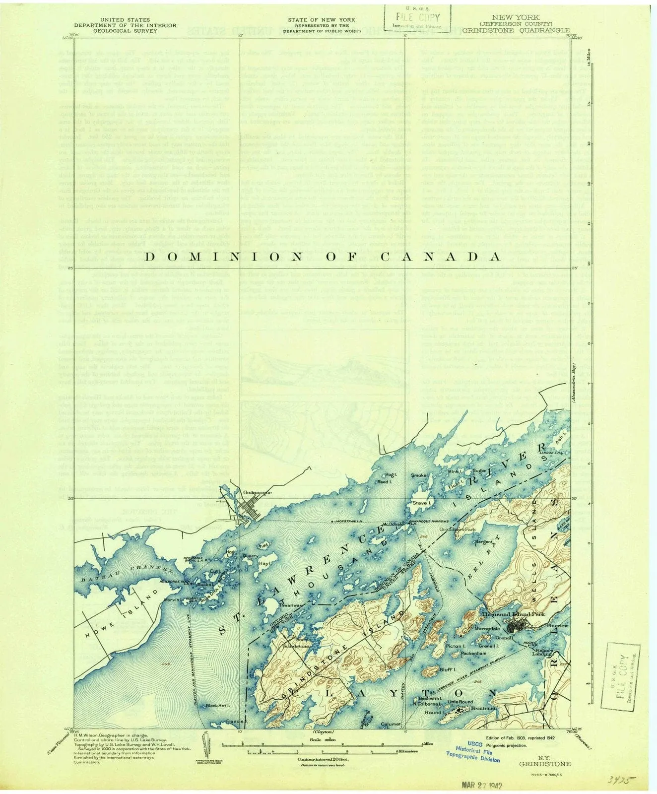 1903 Grindstone, NY - New York - USGS Topographic Map