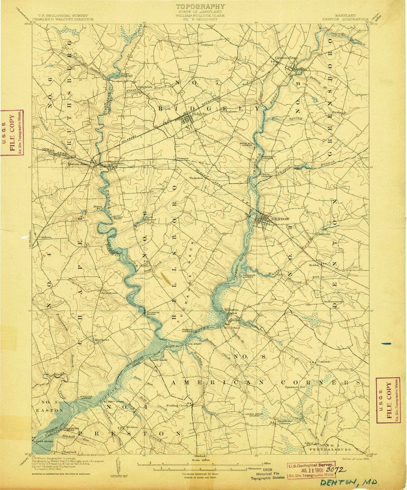 1905 Denton, MD - Maryland - USGS Topographic Map