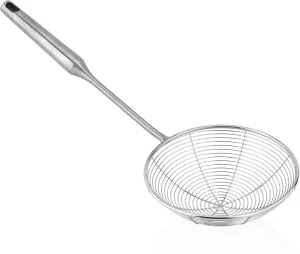304 Stainless Steel Spider Strainer Skimmer Ladle for Cooking and Frying, Kitchen Gadgets Utensils Wire Strainer Pasta Strainer Spoon, 5.4 Inch
