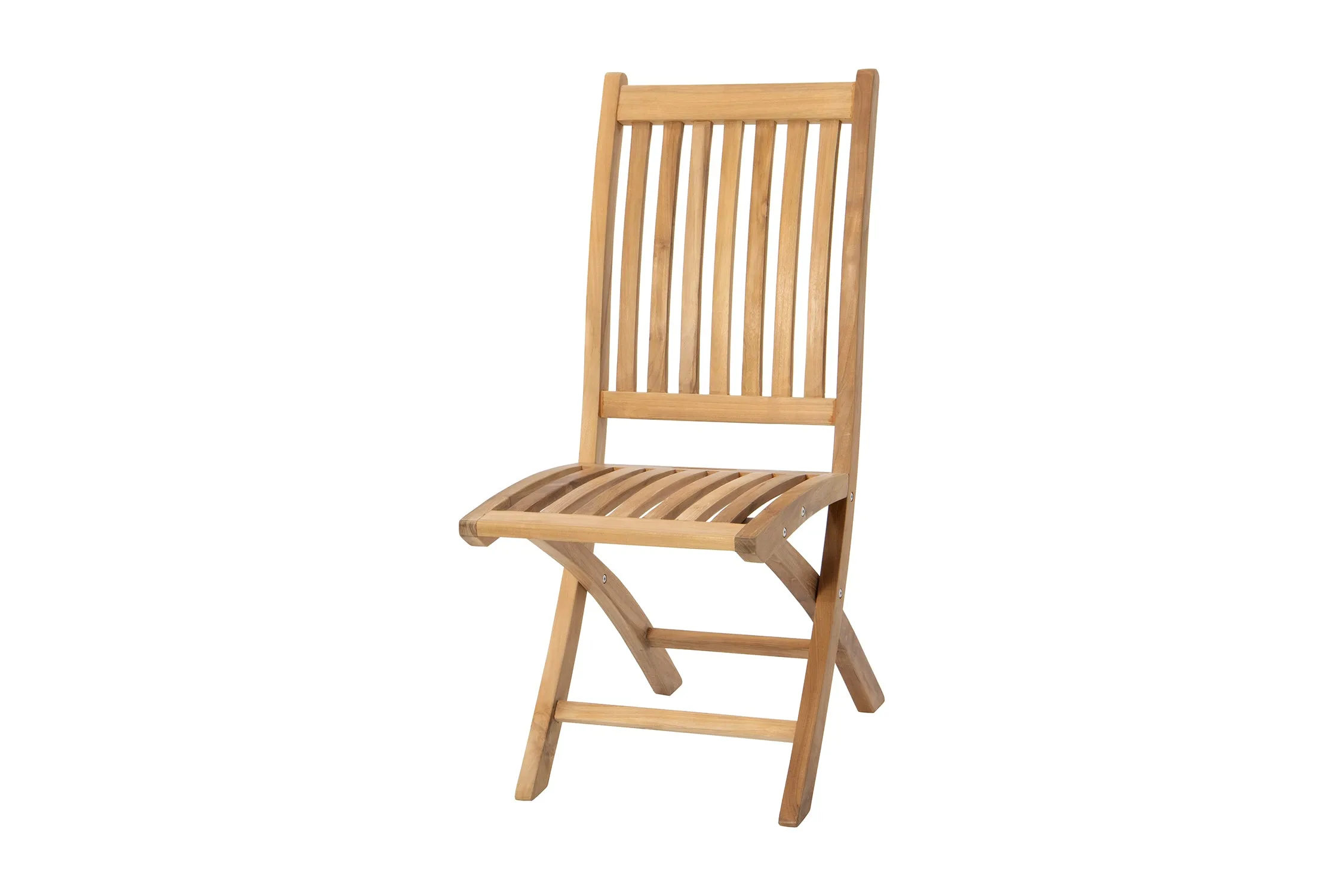 5 pc Lakeland Teak Folding Armless Chair Dining Set with 48" Round Drop Leaf Table