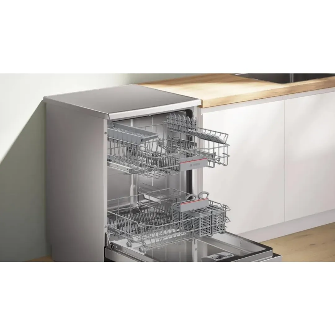 Bosch SMS6IKI01I Series 6 14 Place Setting Wi-Fi Enabled Dishwasher with EcoSilence Drive, HygienePlus & ExtraDry (Brushed Steel, Free-Standing, 2025 Model)