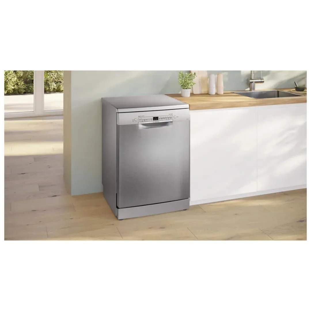 Bosch SMS6IKI01I Series 6 14 Place Setting Wi-Fi Enabled Dishwasher with EcoSilence Drive, HygienePlus & ExtraDry (Brushed Steel, Free-Standing, 2025 Model)