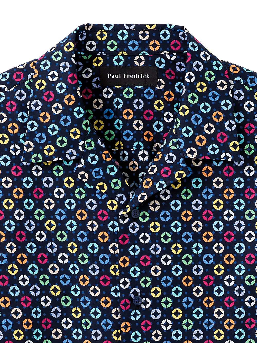 Cotton Circle Print Casual Shirt - Black Multi