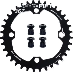 FIFTY-FIFTY Round 104BCD Chainring, 30T 32T 34T 36T Narrow Wide Mountain Bike Chainring, Single Chainring for 9/10/11-Speed with 4 Alloy Chainring Bolts for MTB