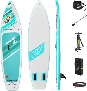 Hydro-Force Unisex's Bestway SUP, Aqua Glider Set Stand Up Paddle Board with Hand Pump and Travel Bag, 10 ft 6, Multi-Coloured, 6" x 31" x 4.75"/3.20m x 79cm x 12cm
