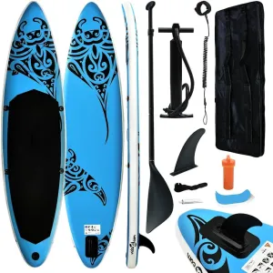 Inflatable Stand Up Paddleboard Set for Water Fun, Stable and Comfortable Ride, Beginners and Recreational Paddling, Blue