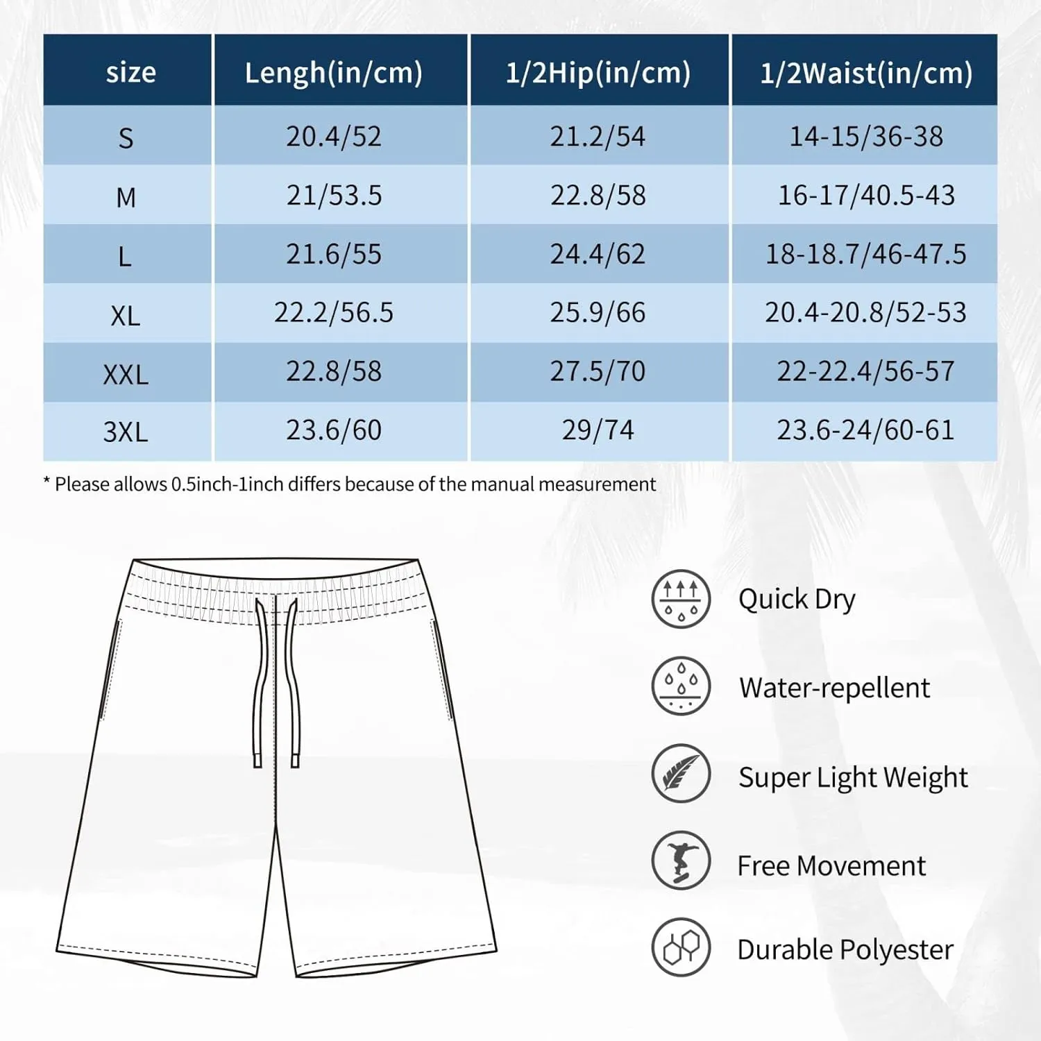 Jamaica Map Men's Swim Trunks Quick Dry Board Shorts Beach Swimsuit with Pockets Mesh Lining