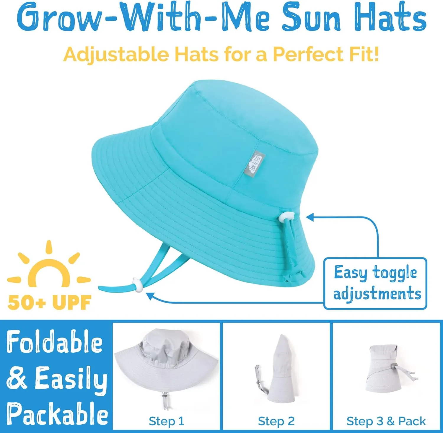 JAN & JUL Girls' Adjustable Water Resistant Bucket Sun-hat 50  UPF
