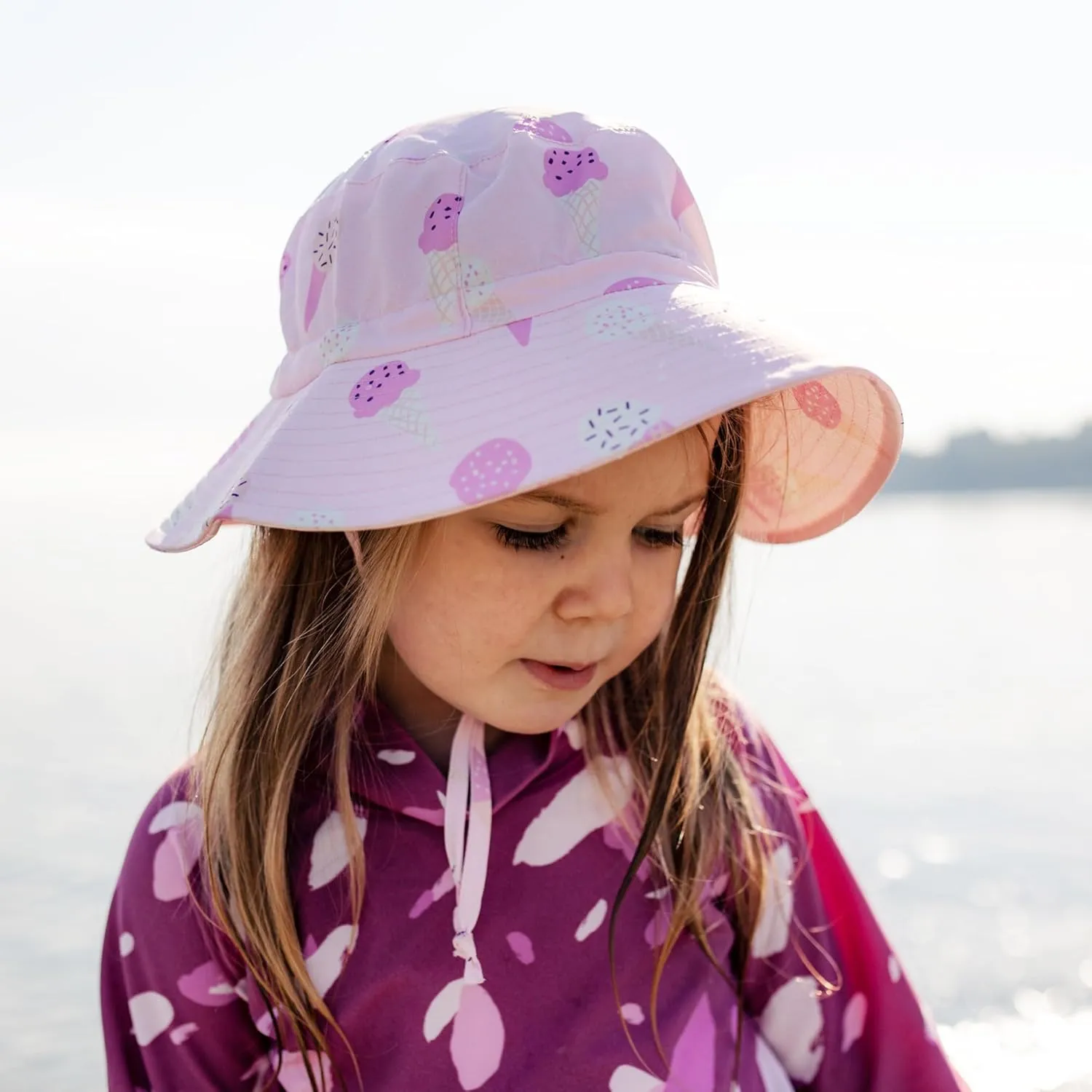 JAN & JUL Girls' Adjustable Water Resistant Bucket Sun-hat 50  UPF