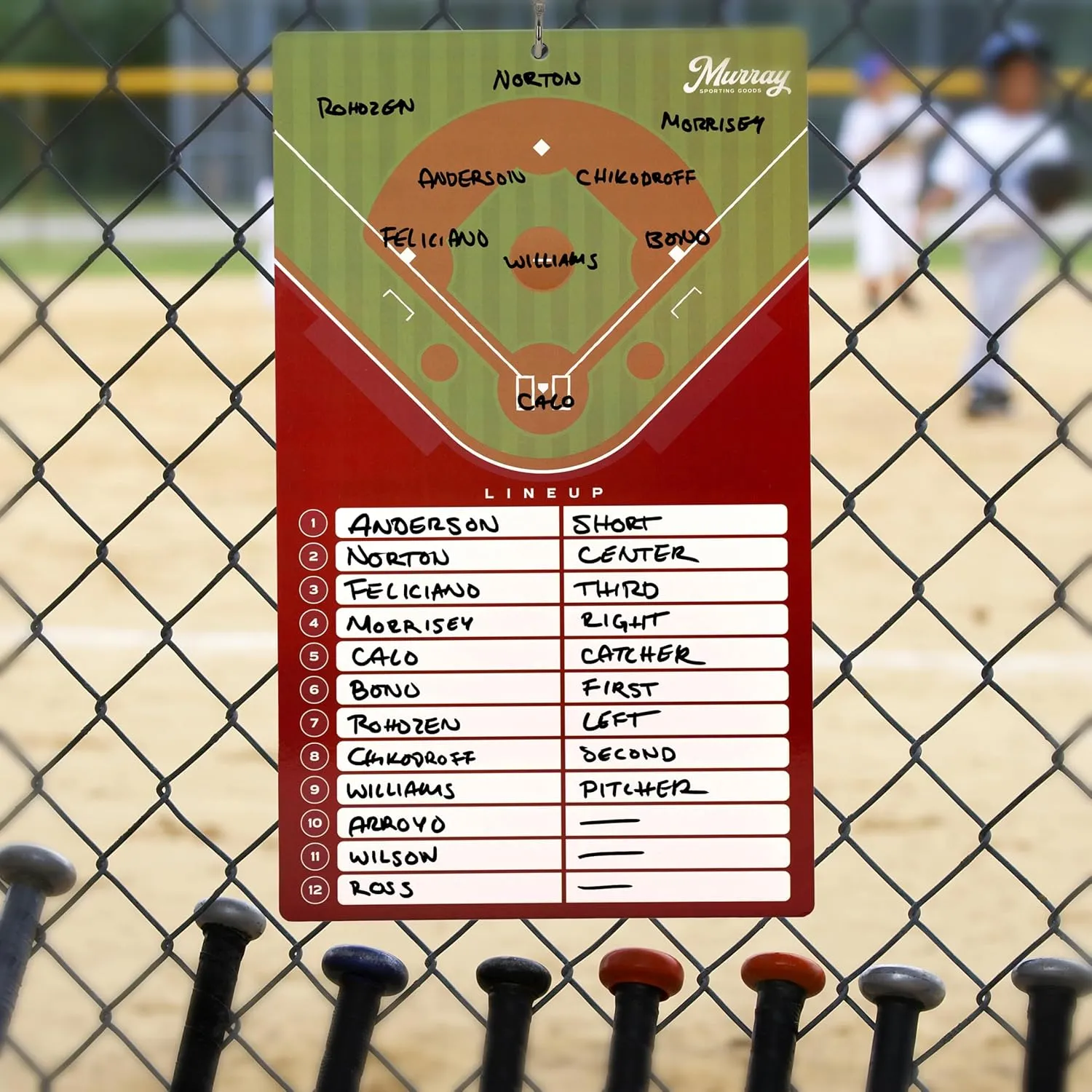 Murray Sporting Goods Baseball Team Colors Dry Erase Coaches Clipboard
