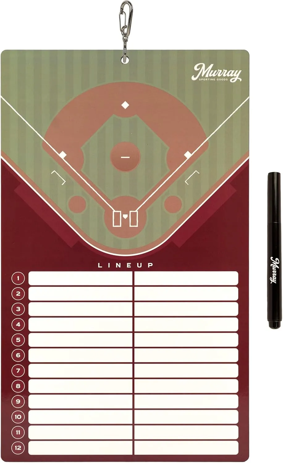 Murray Sporting Goods Baseball Team Colors Dry Erase Coaches Clipboard
