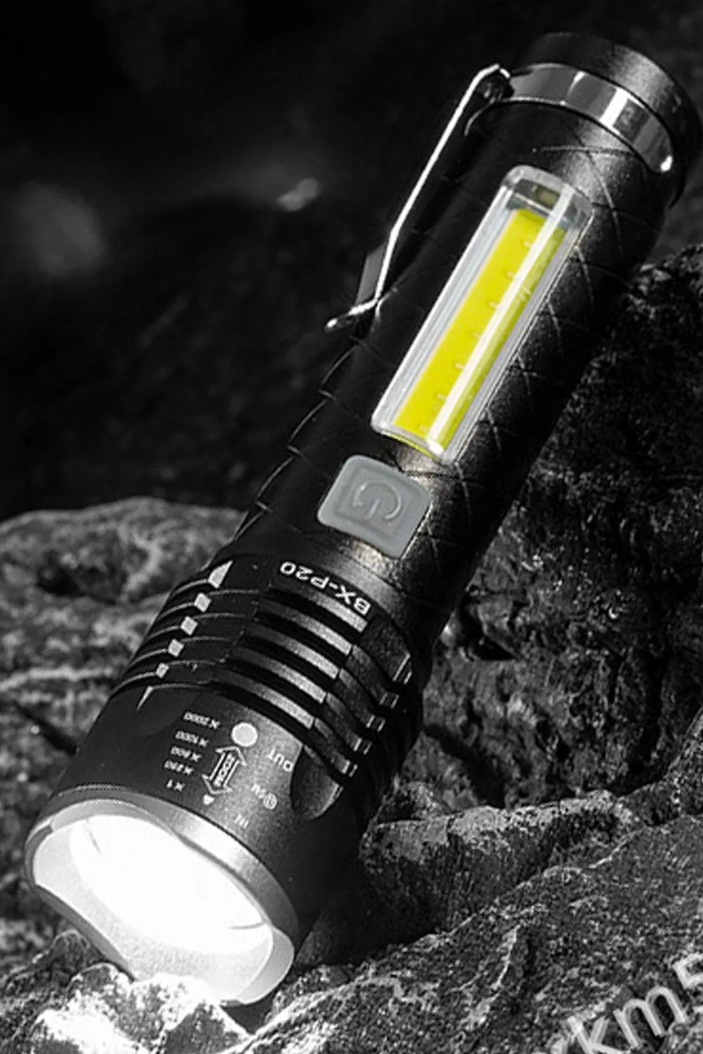 New Led Retractable Focus Flashlight Usb Rechargeable Built-In Lithium Battery Strong Light Outdoor Camping Flashlight