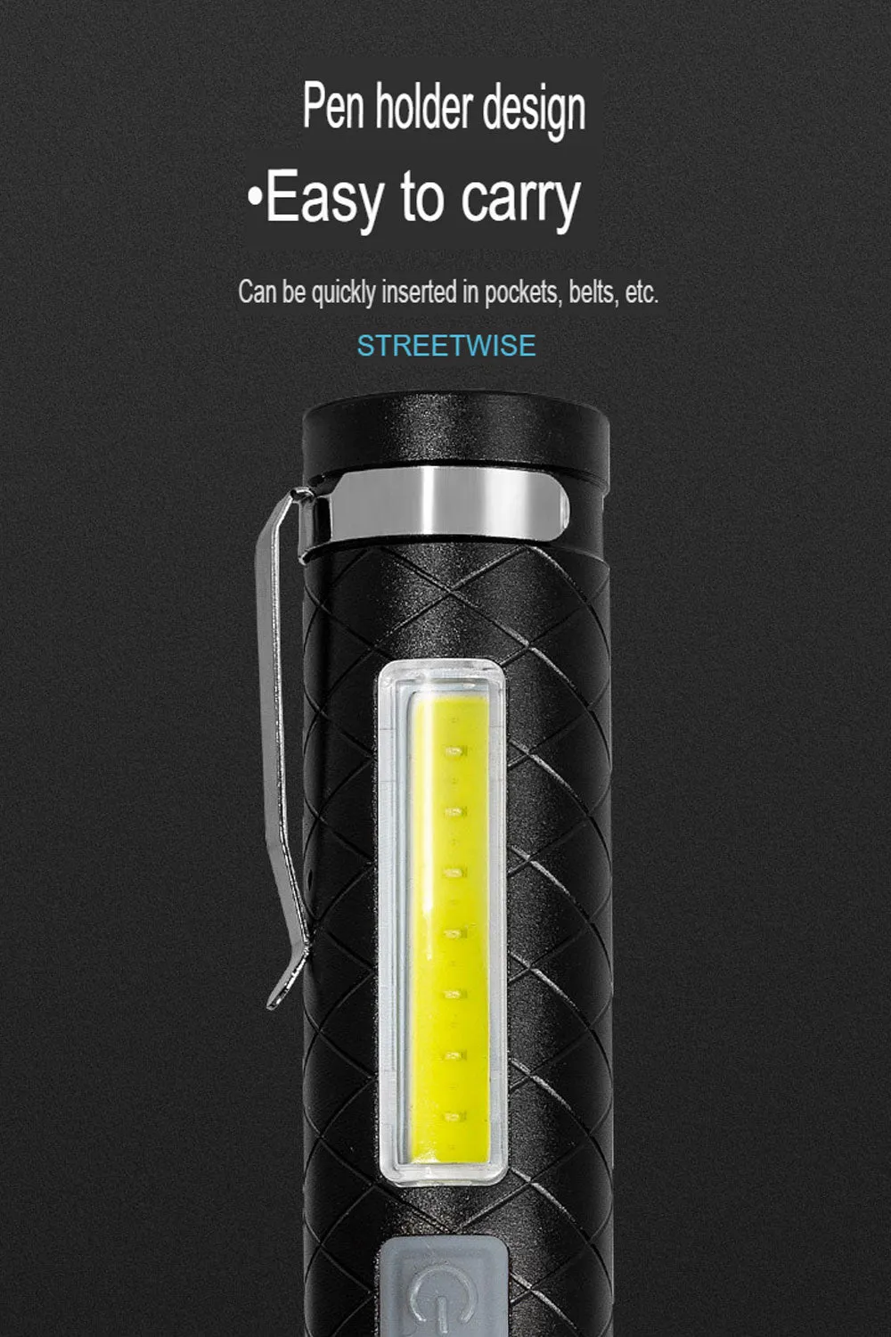 New Led Retractable Focus Flashlight Usb Rechargeable Built-In Lithium Battery Strong Light Outdoor Camping Flashlight