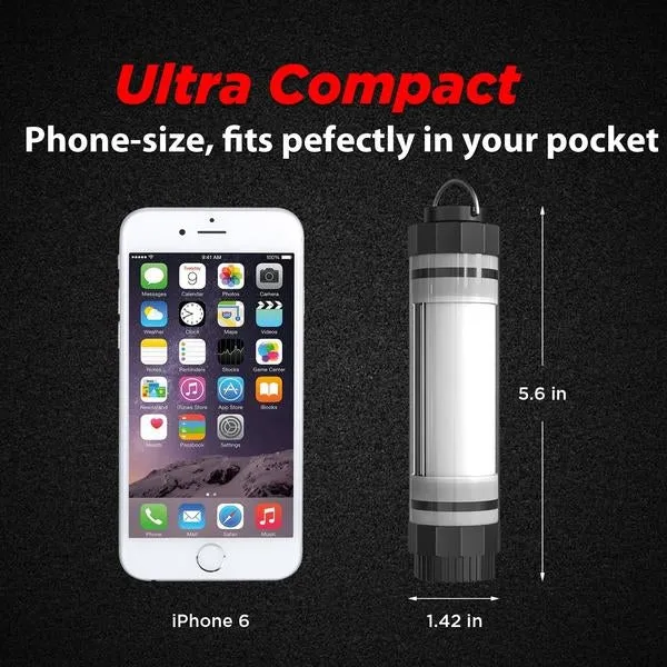 OUTXE IP68 Waterproof Lantern with 2600mah Power Bank