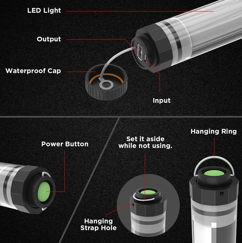 OUTXE IP68 Waterproof Lantern with 2600mah Power Bank