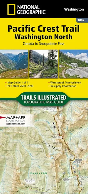Pacific Crest Trail: Washington North Map [Canada to Snoqualmie Pass] (National Geographic Topographic Map Guide, 1002) Map  January 1, 2024
