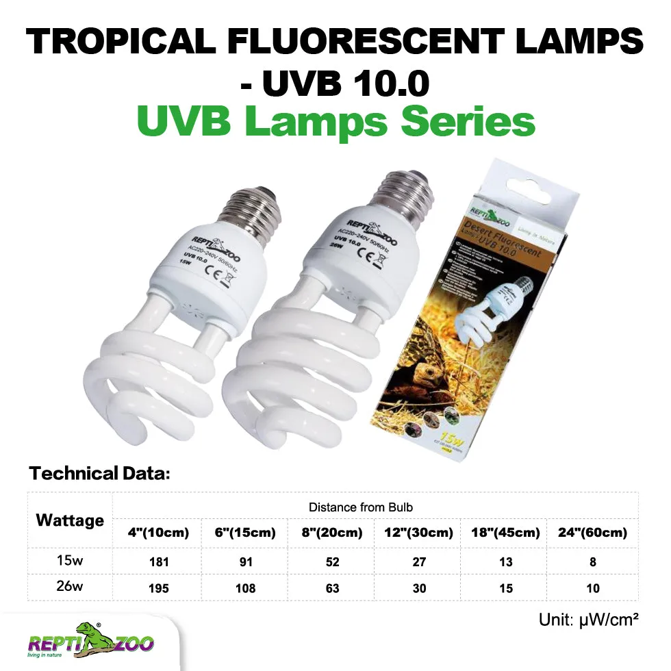 REPTIZOO UVB10.0 Desert Fluorescent Lamps