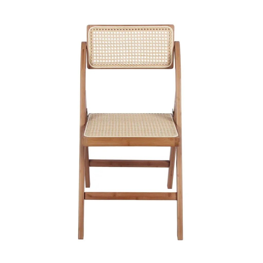 Set of 2 Tristan Bamboo Wood Folding Chair,