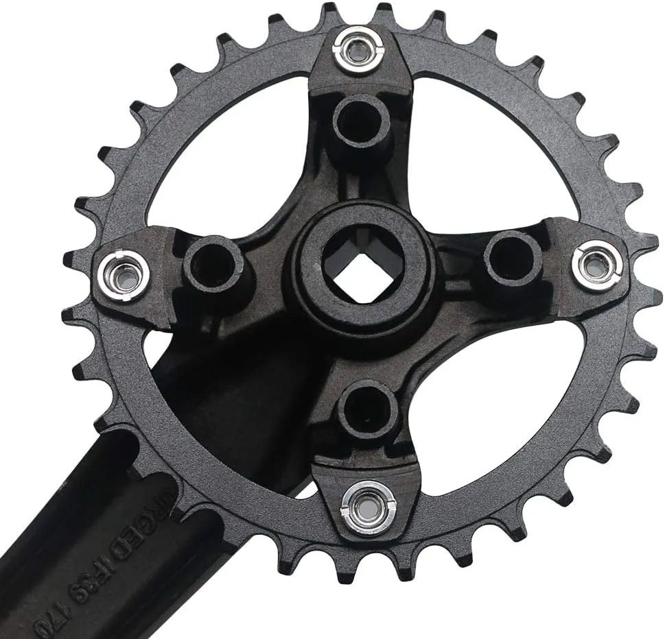 Square Taper Crankset with 30T 32T 34T 36T 38T 40T Narrow Wide Chainring