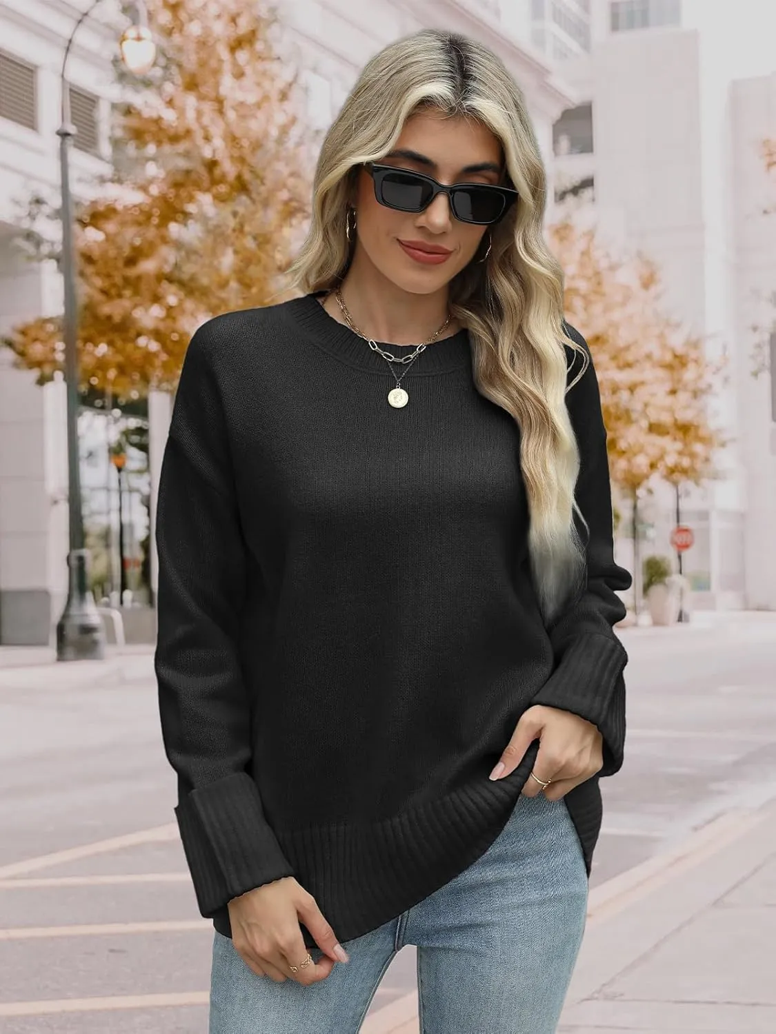 Sweaters for Women Long Sleeve Shirts Womens Sweatshirt 2024 Fall Fashion