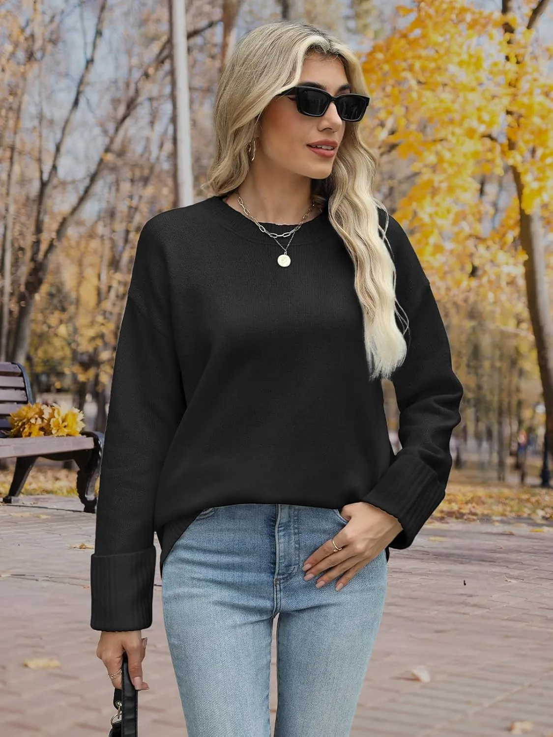 Sweaters for Women Long Sleeve Shirts Womens Sweatshirt 2024 Fall Fashion