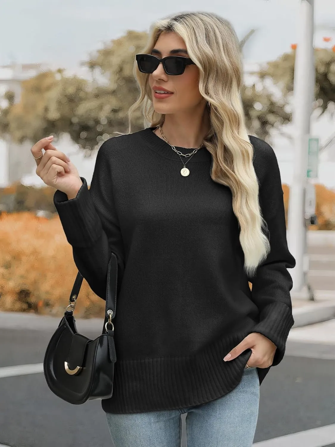 Sweaters for Women Long Sleeve Shirts Womens Sweatshirt 2024 Fall Fashion