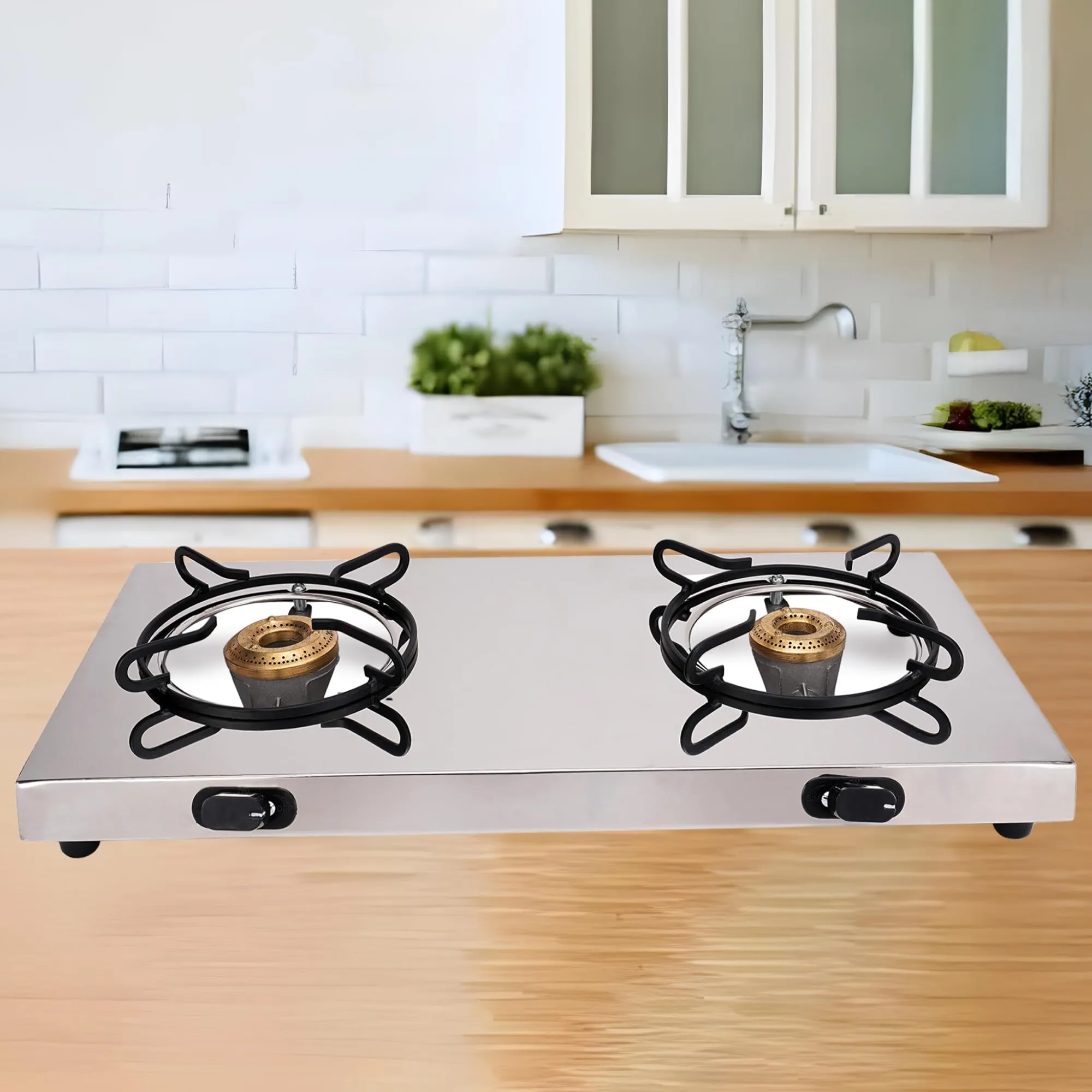 Thermador Gas Stove 2 Burners | Ergonomic Knobs | Brass Plated Burner | ISI Certified | 2 Burner Gas Stove | Gas chulha Burner | Stainless Steel Gas Stove| 1 Year Manufacturer Warranty