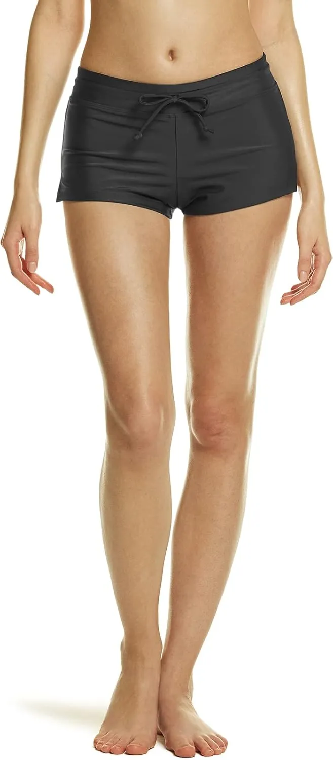 TSLA Women's Swim Shorts, Quick Dry Water Beach Board Short, Tankini Bathing Athletic Swimsuit Bottoms