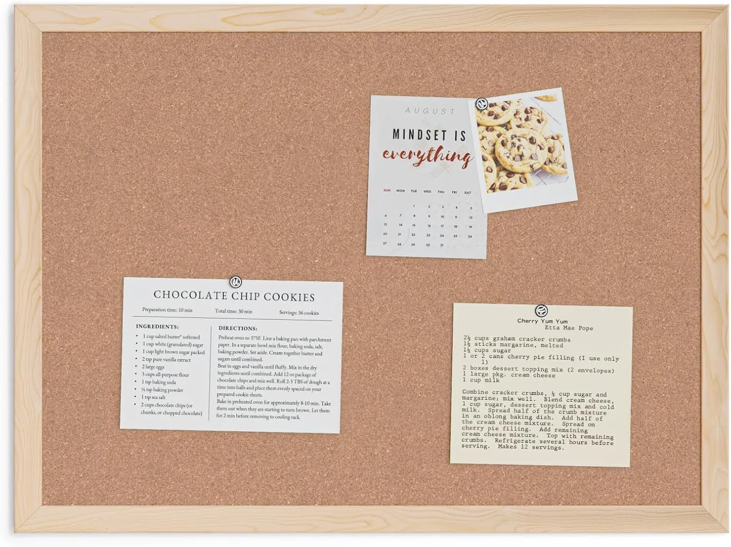 U Brands Cork Bulletin Board,18 x 24 Inches, Light Birch Wood Frame (265U00-01)