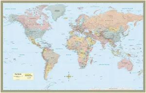 World Map Poster (32 x 50 inches) - Laminated: a QuickStudy Reference Paperback  May 31, 2013