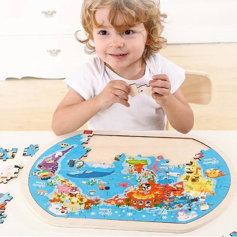 World Map Wooden Puzzle