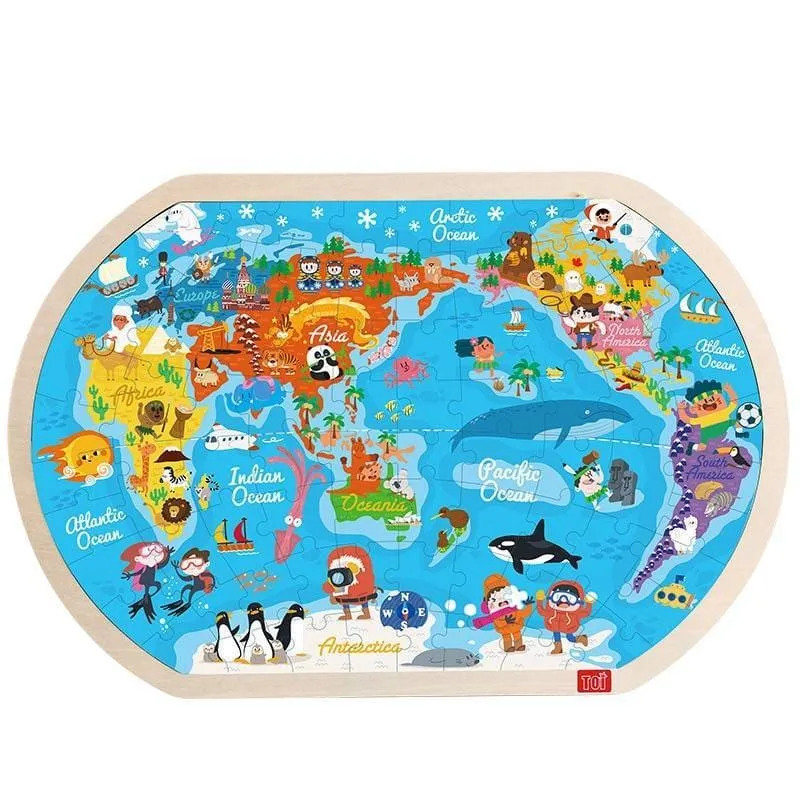 World Map Wooden Puzzle