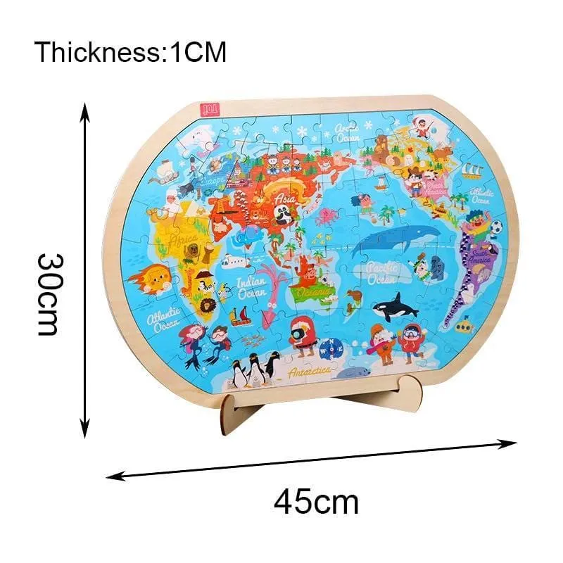 World Map Wooden Puzzle
