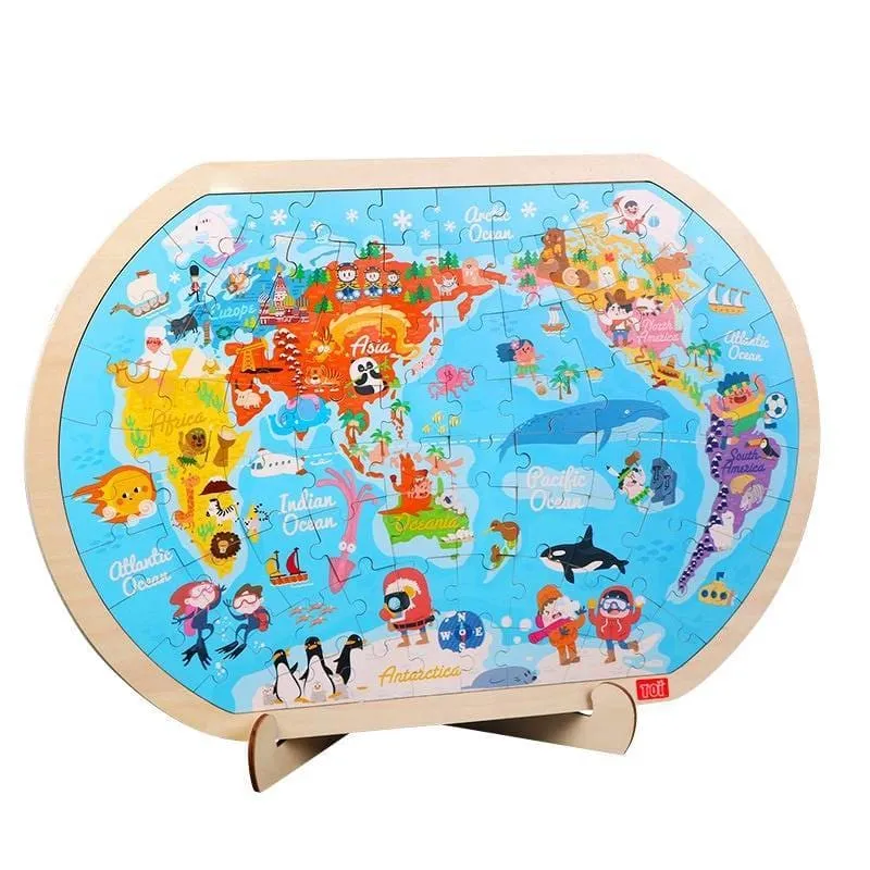 World Map Wooden Puzzle